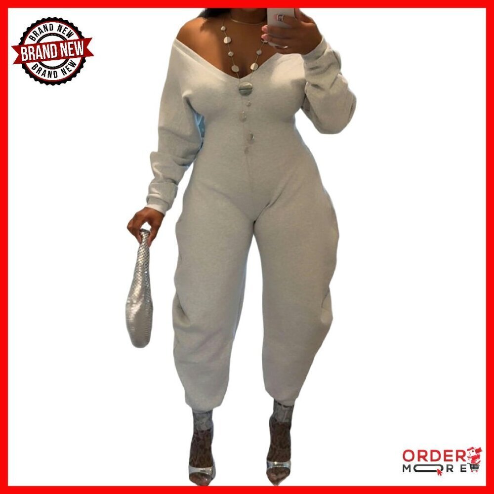 Sexy Off Shoulder Jumpsuit with Wide Leg Pants One Piece Set